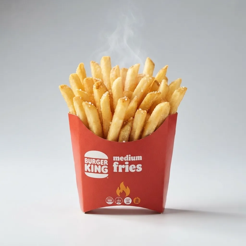 A carton of golden french fries, an item that adds calories but has no published macro breakdown