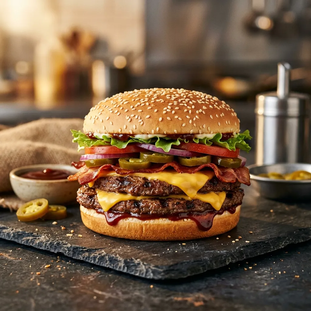 Burger King Texas Double Whopper, flame-grilled burger