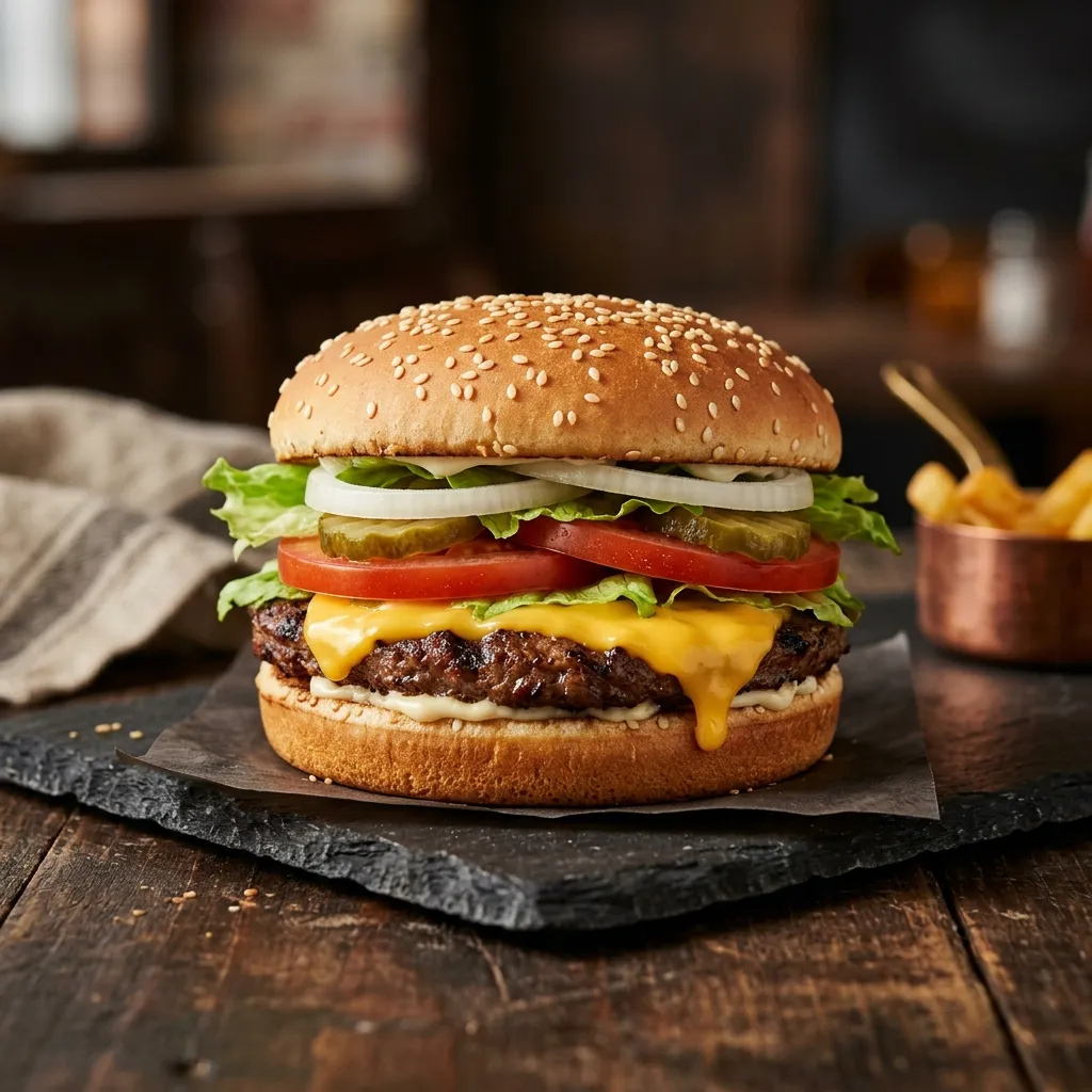 Burger King Whopper Jr. with Cheese, flame-grilled burger
