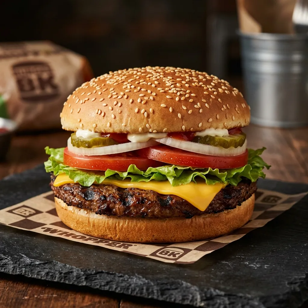 Burger King Whopper, flame-grilled burger
